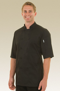 Picture of Chef Works - JLCV-BLK - Montreal Black Cool Vent Chef Coat